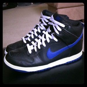 Nike Dunk Hi, black/blue, size 10